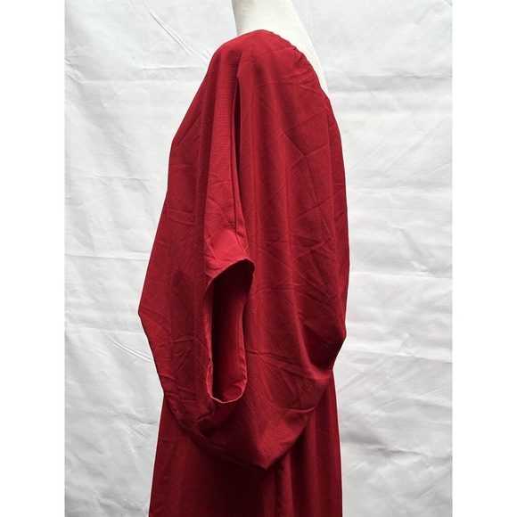 Pink Lily Cranberry Red Silky 1 Shoulder Maxi Dress w/side slit Date nite vibe - Picture 11 of 15
